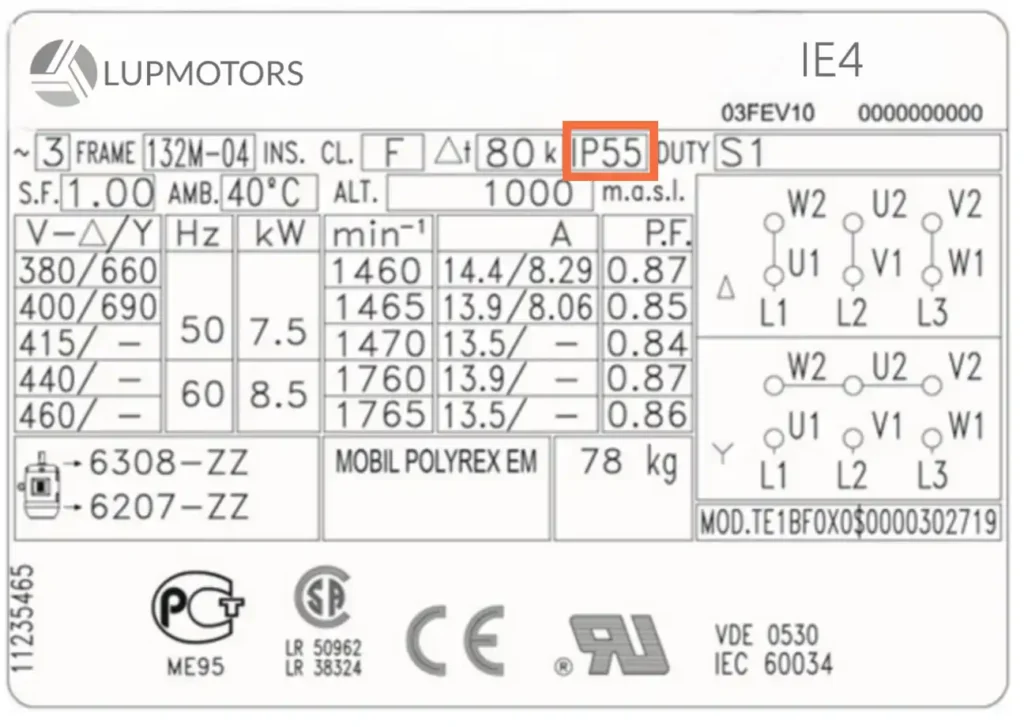 This is the name plate for electric Motor Protection rate.